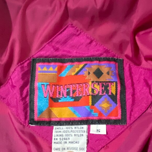 Vintage 80s WinterSet Womens Track Jacket S Art to Wear Parachute Neon Kidcore - Picture 5 of 6
